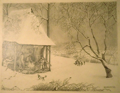 0843
<br/>
Sneeuwlandschap met stal
<br/>
<em>Sluys, Koos van der</em>