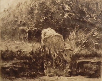 3089
<br/>
Zomerweelde (De witte koe), naar Willem Maris
<br/>
<em>Dake, Carel L.</em>