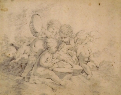 4097
<br/>
Drie muziekmakende putti (kopie naar een prent naar Francois Boucher)
<br/>
<em>onbekend</em>