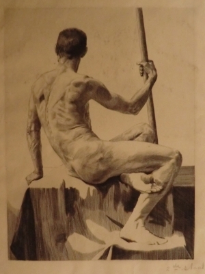 8077
<br/>
Zittend mannelijk naakt op de rug gezien (2)
<br/>
<em>Reitsma - Valença, Engelina</em>